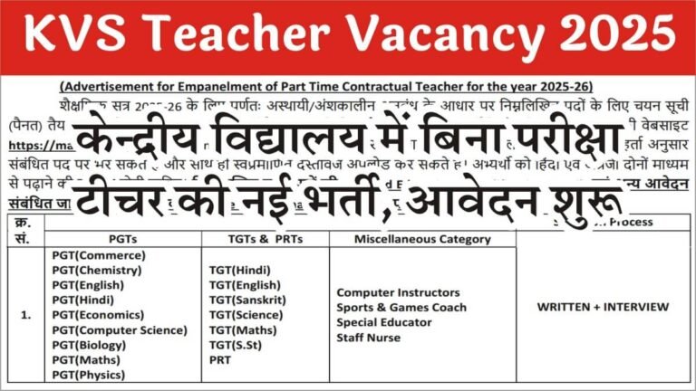 KVS Teacher Vacancy 2025