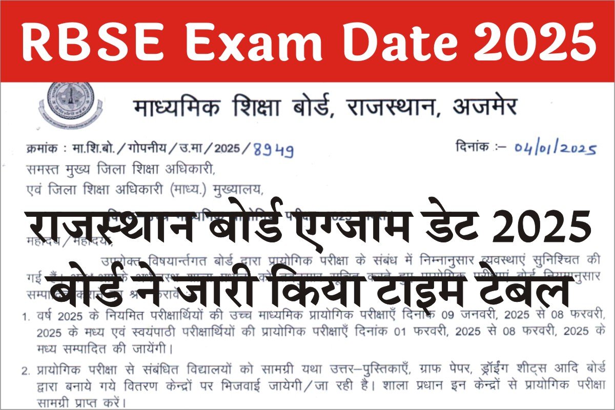 Rajasthan Board Practical Date 2025